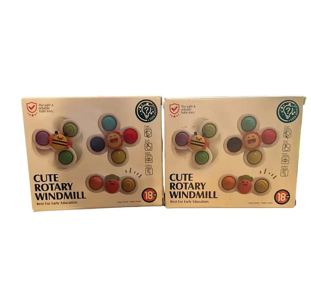 2-Pack Cute Rotary Windmill Baby Suction Cup Spinner Toys